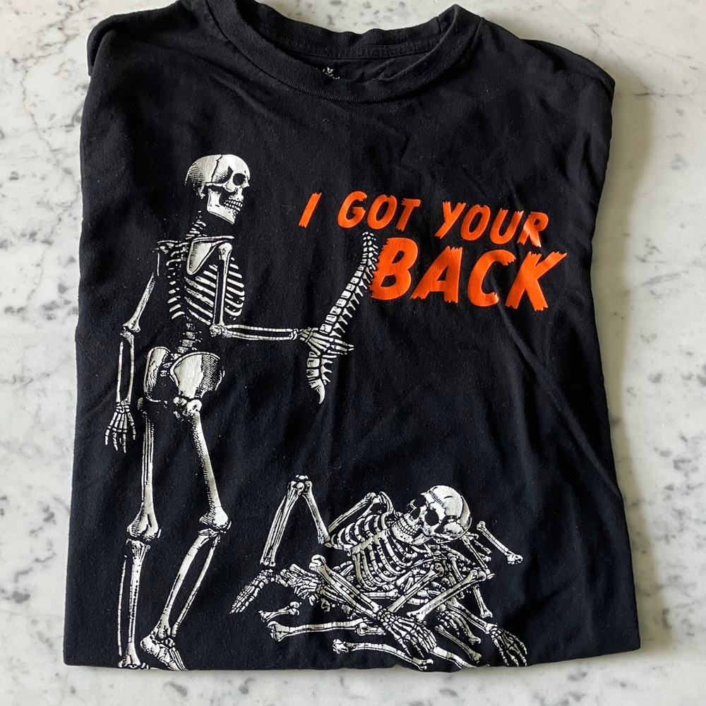 Cat & Jack Black Short-Sleeve Graphic Tee with Orange Text